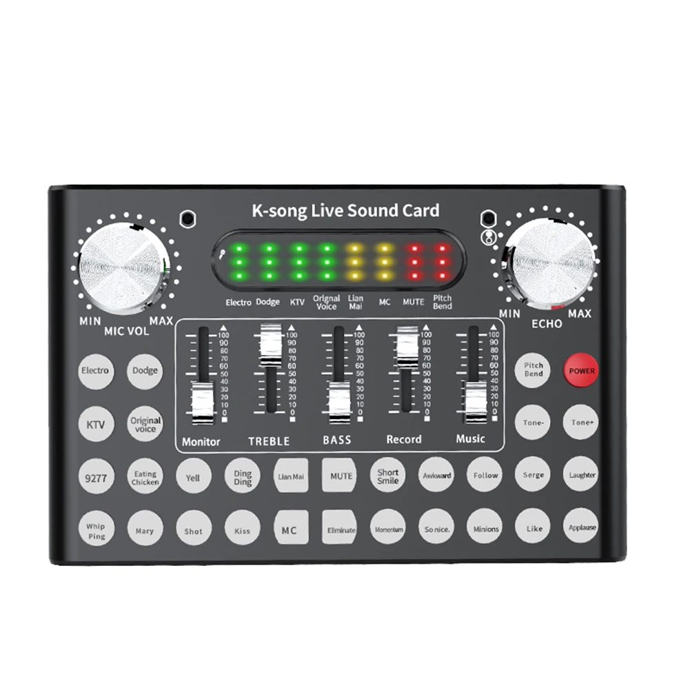 Звуковая карта F007 K-Song Внешняя USB-Звуковая для ПК мобильного