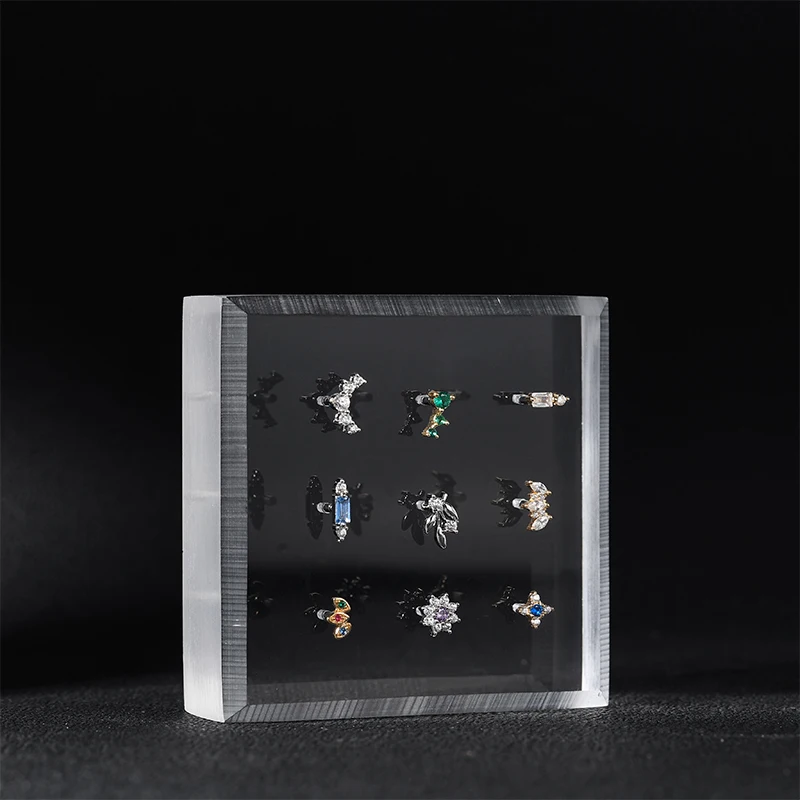 POENNIS Jewelry Holder Organizer Earring Stud Labret Belly Barbell Acrylic Body Piercing Jewelry Display Stand Belly Ring Holder