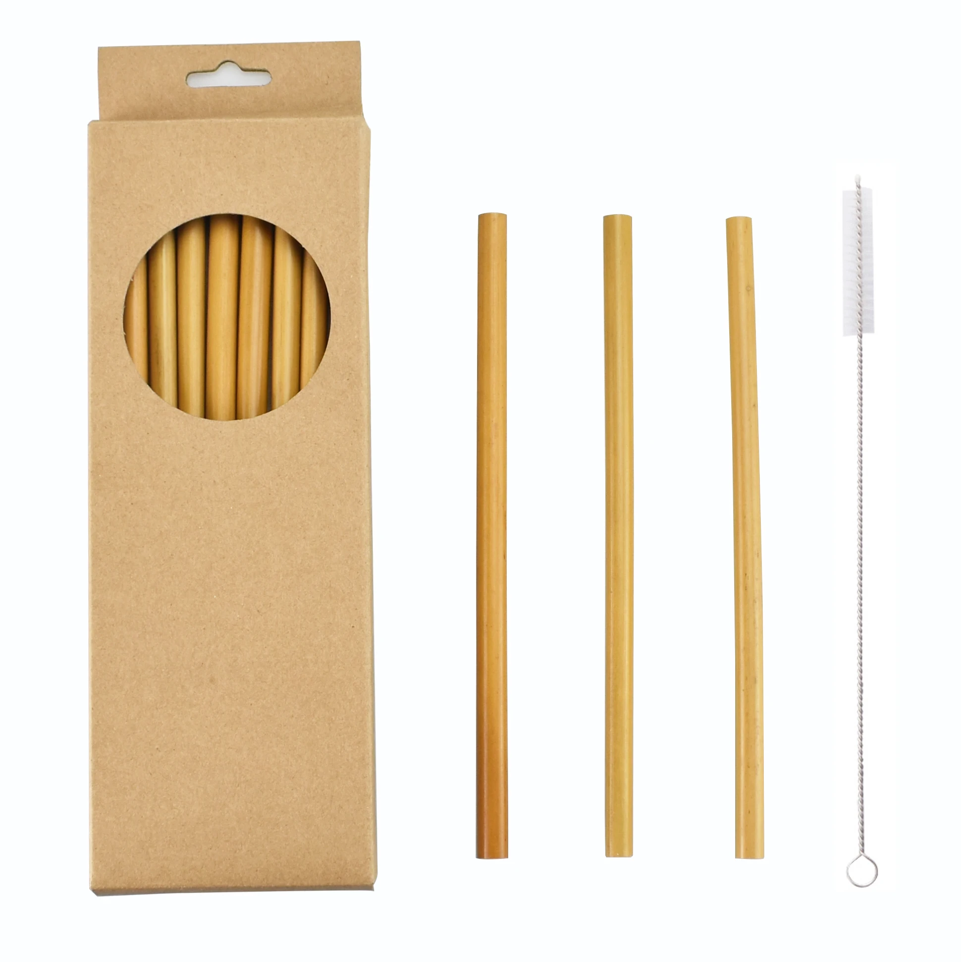 Reusable Wholesale Natural Biodegradable Custom Logo Eco Friendly Bamboo Drinking Straw With Box