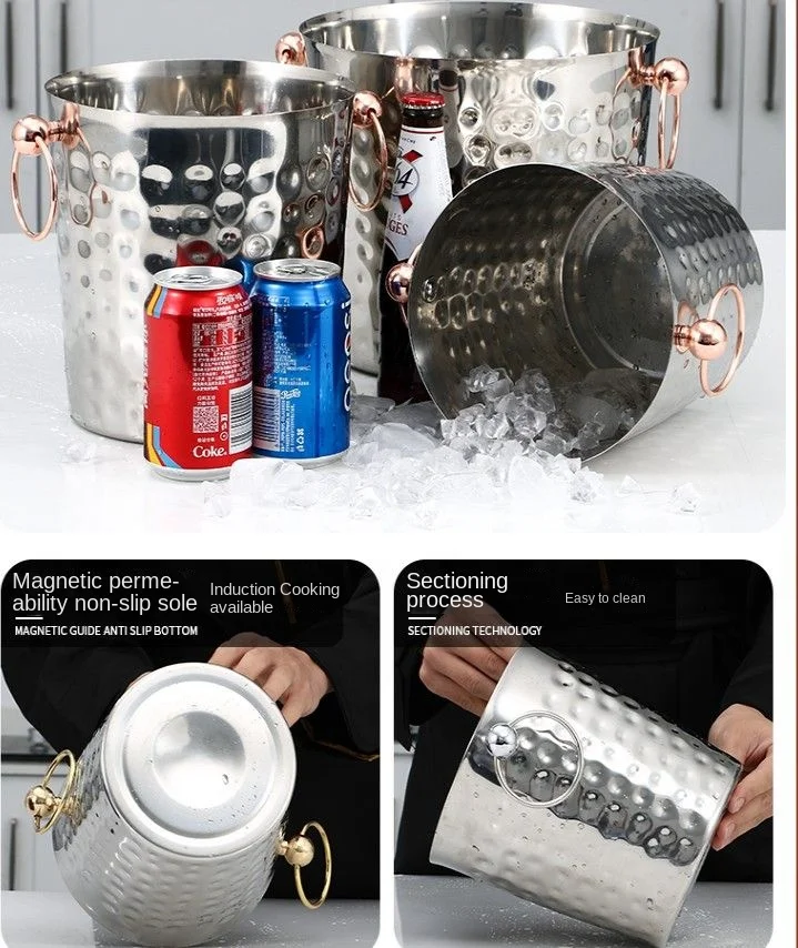 Ice bucket stainless steel beer bucket champagne bucket bar