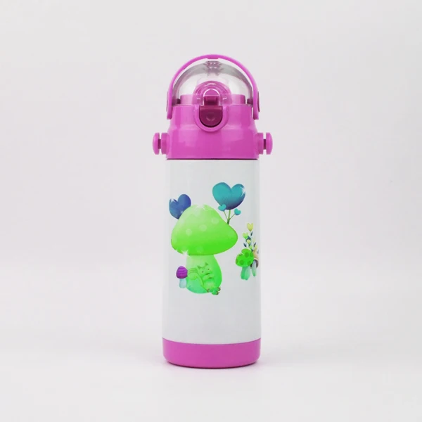 
12oz Wholesale stainless steel insulated termos bottle school water bottles for kids with straw 