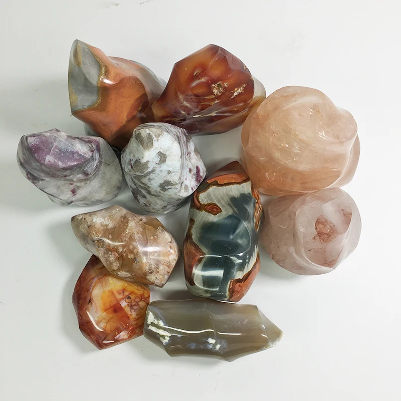 Wholesale Agate Polychrome Jasper Red Quartz Crystal Stone Flames