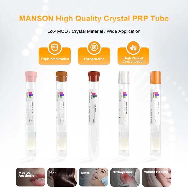 MANSON PRP Tube Plasma Therapy For Knee Pain Plasma Face Lift for Orthopedic