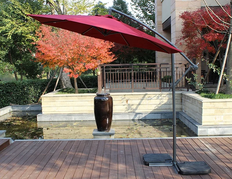 10ft Outdoor Commercial Hanging Market Cantilever Patio Umbrella With Crank