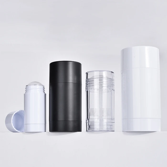 Round Twist Up Salve Plastic Deodorant Tube 15ml 30ml 50ml 75g Black White Clear Empty Plastic Deodorant Stick Container