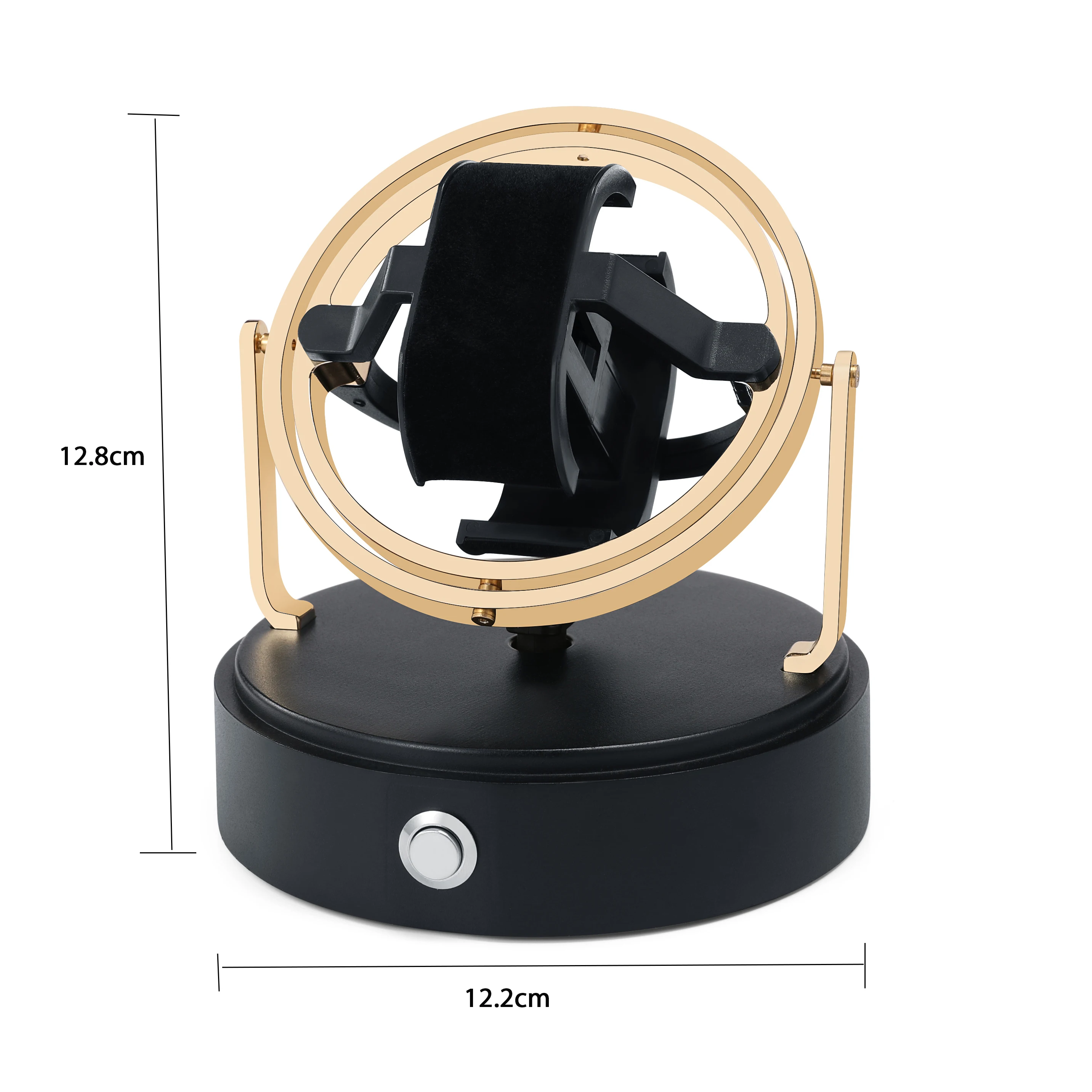 LAIHE Glass Cover Aluminum Alloy Battery Powered 1 Rotor Single Luxury Automatic Safe Gyro Watch Winder