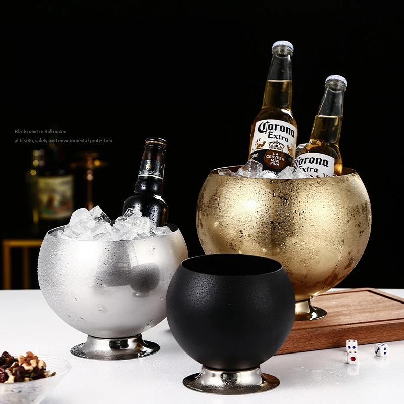 Hot Sale Bridal Party Bar Stuff Retro Party Mirror Disco Ball Shape Ice Bucket Stainless Steel Wine Beer Champagne Cooler