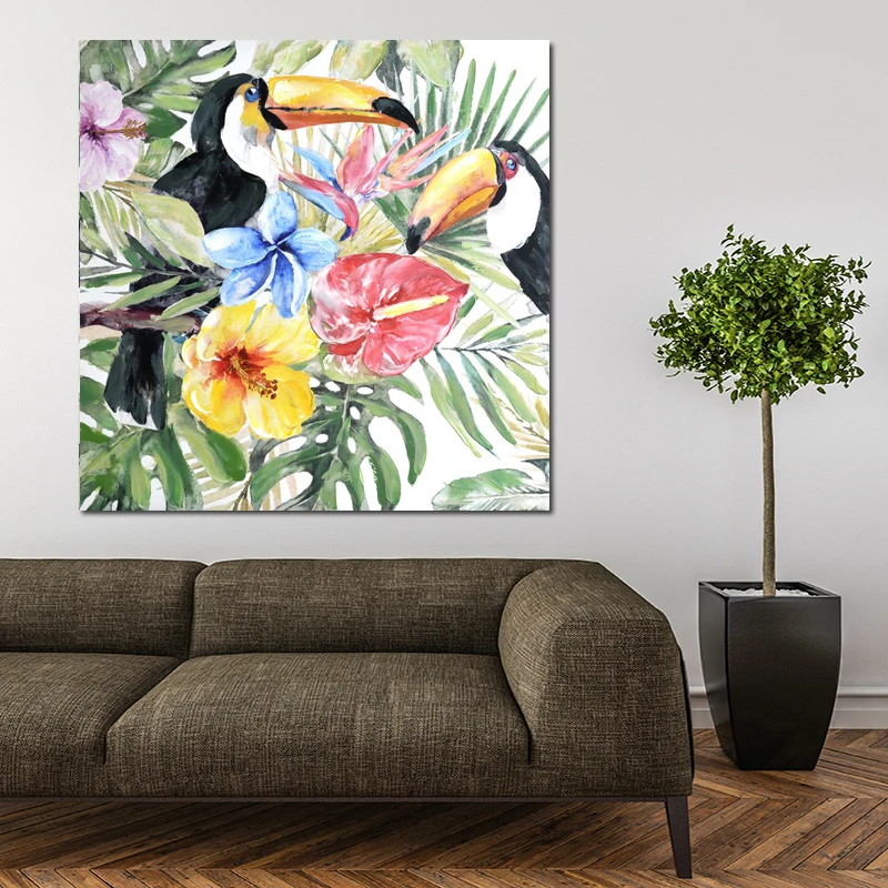 
Watercolor parrot 3d painting handmade reproduction decoration wall art 