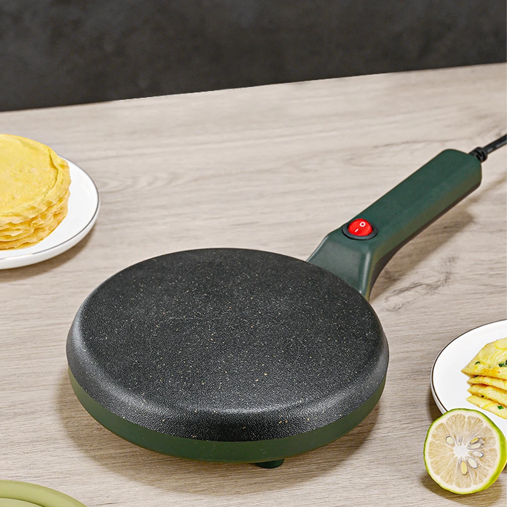 Chukang mini handheld electric pancake and crepe maker machine with non-stick coated surface for home use