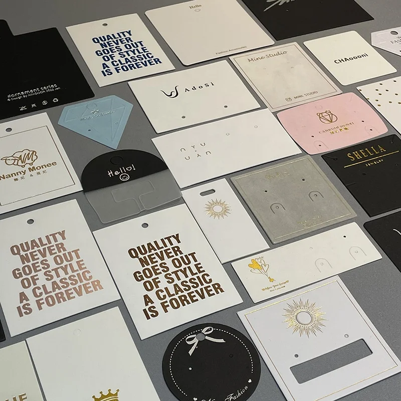 wholesale custom printed heart necklace earring stud paper cards bracelet display card for jewelry packaging