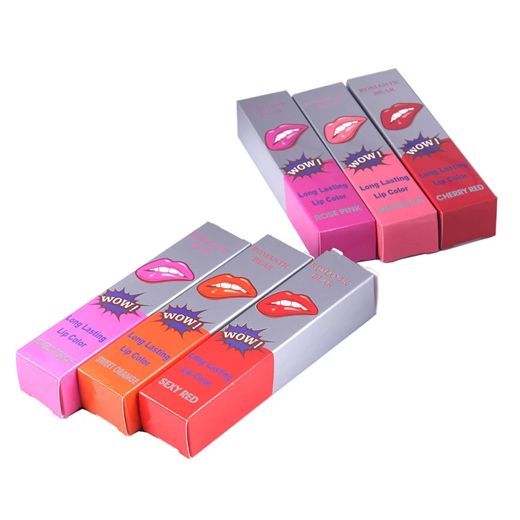 
WOW Romantic Bear 6 colors lip tattoo long lasting Waterproof peel off cute lip gloss 
