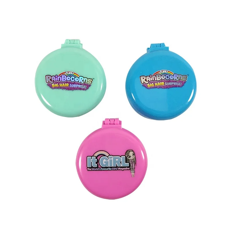 Хит продаж, портативное ручное зеркало в форме ракушки с логотипом на заказ, складное карманное зеркало для макияжа для путешествий