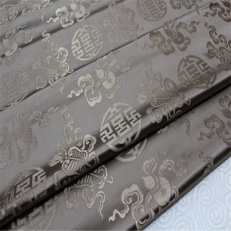 Heavy Shiny Wholesale Breathable Traditional Silk Brocade fabric Jacquard  for Women Men Kimono Clothes