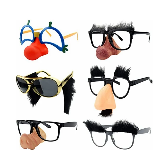 Wholesale Funny Disguise Glasses Novelty Clown Eyewear Eyes and Nose with Mustache Glasses for Halloween Costume Party Favors