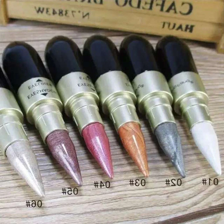 Vegetarian Private Brand Double Head 2 In 1 Eye Shadow Eyeliner 6 Color Glitter Liquid Arab Eyeliner Eye Shadow