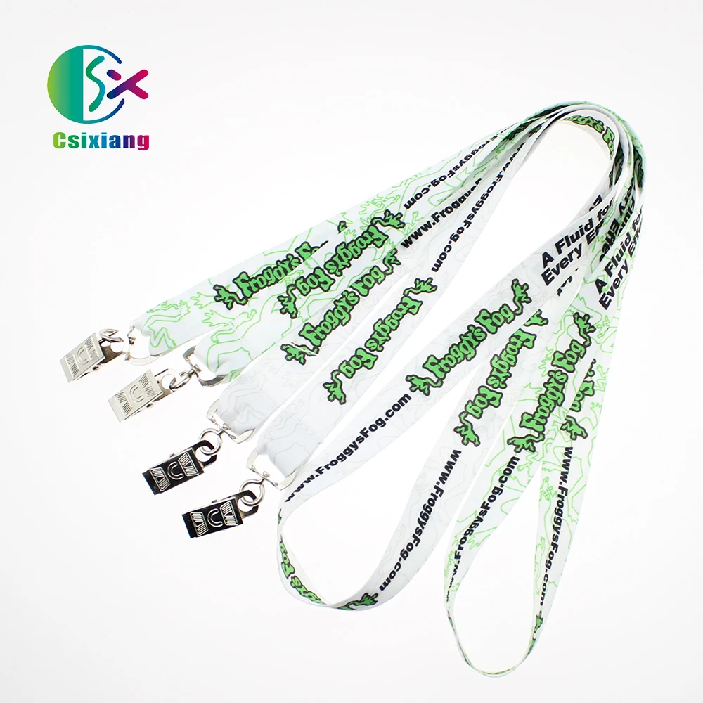 Customized Logo Sublimation Neck Strap With Double Hooks Conference Lanyard For Event