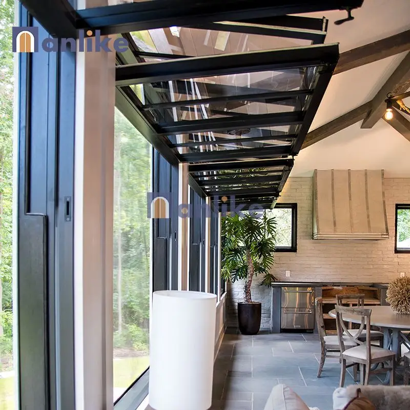 Anlike Hurricane Impact Custom Black Double Glass Fold Up Window Philippines Aluminium Bi Folding Windows