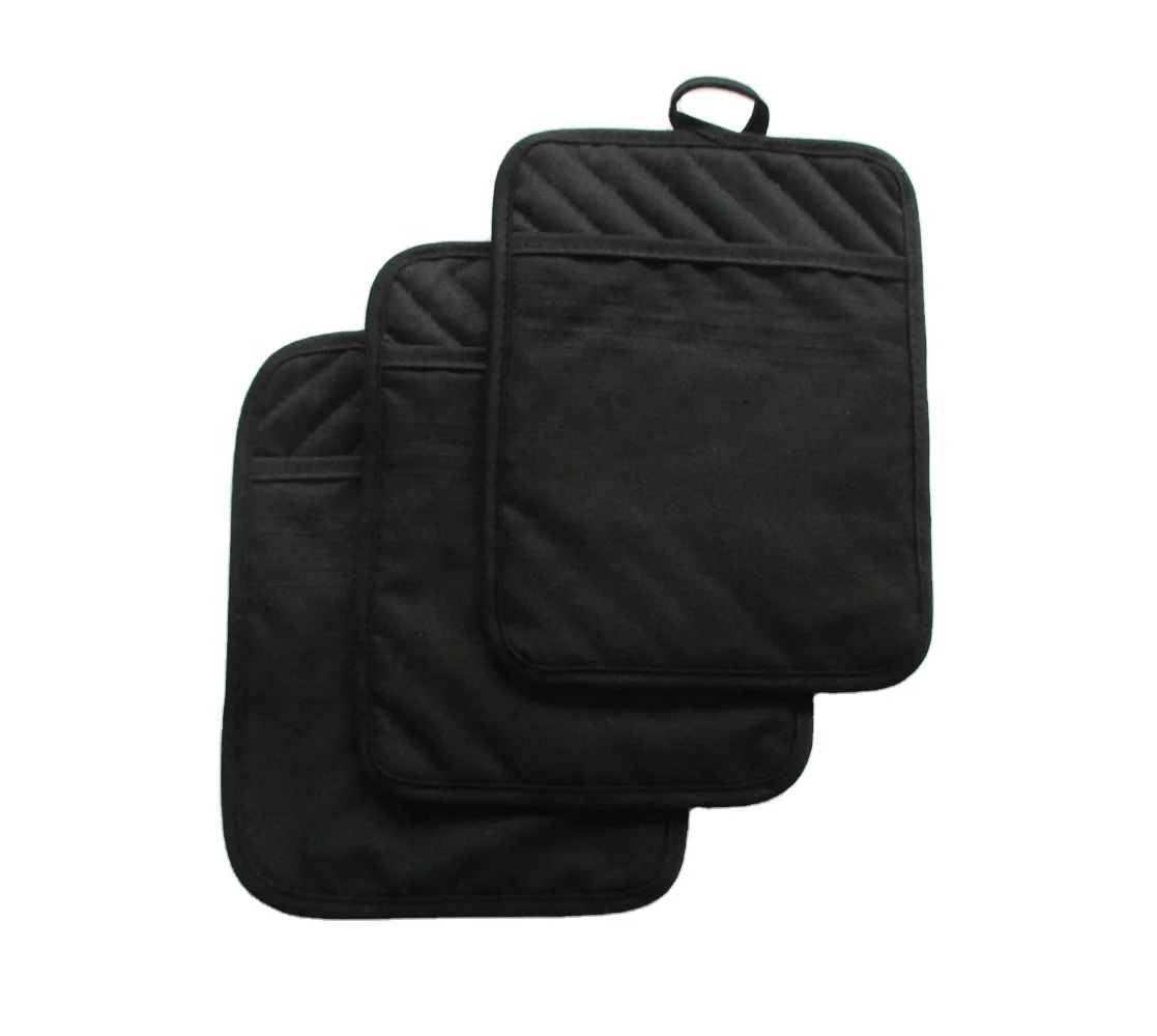 Ready to Ship Item Kitchen Use Heat Resistant Black Oven Mitt with Pocket