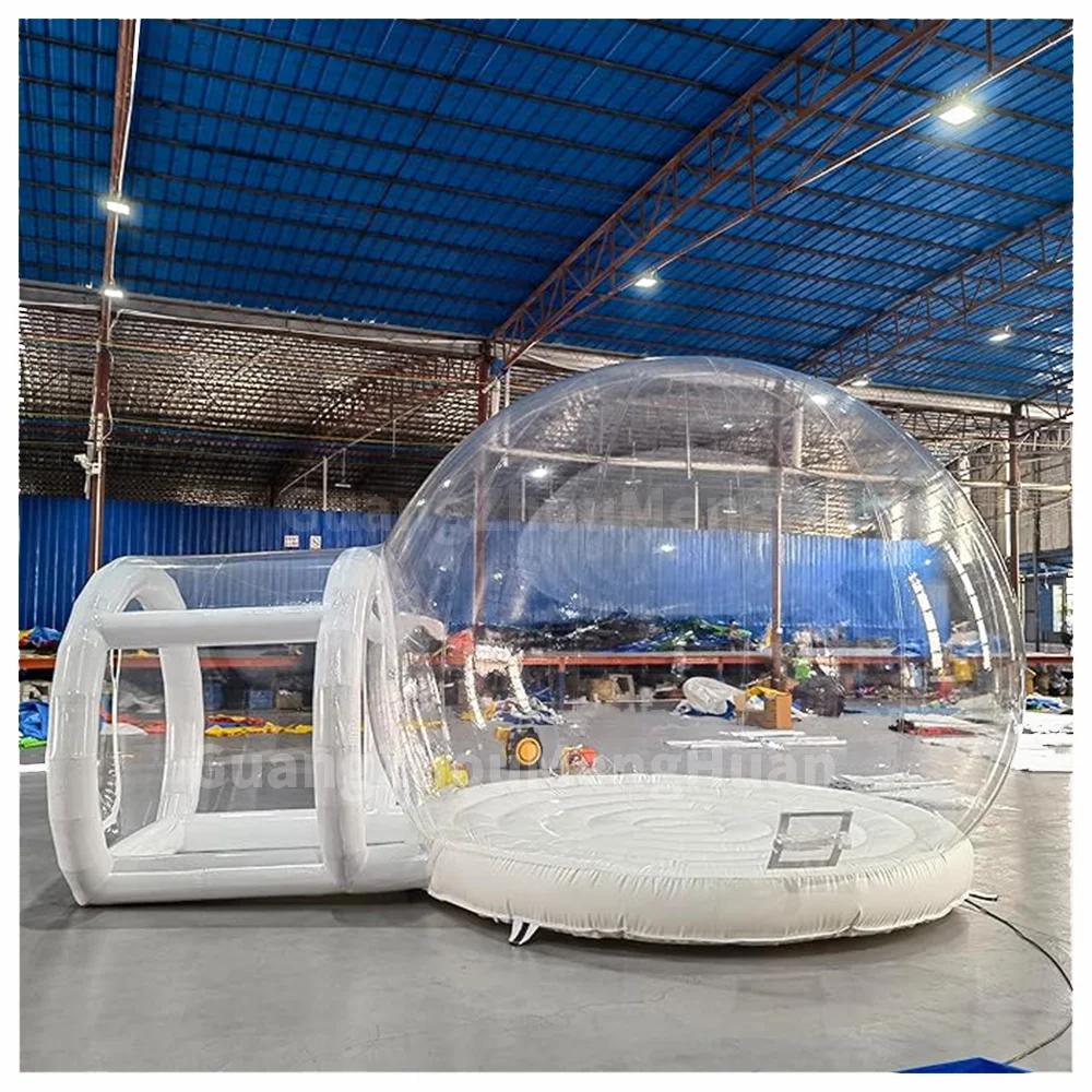 PVC Inflatable Bubble House with Jumping Platform Inflatable Transparent Balloons Dome Tent Air Mattress for Kids