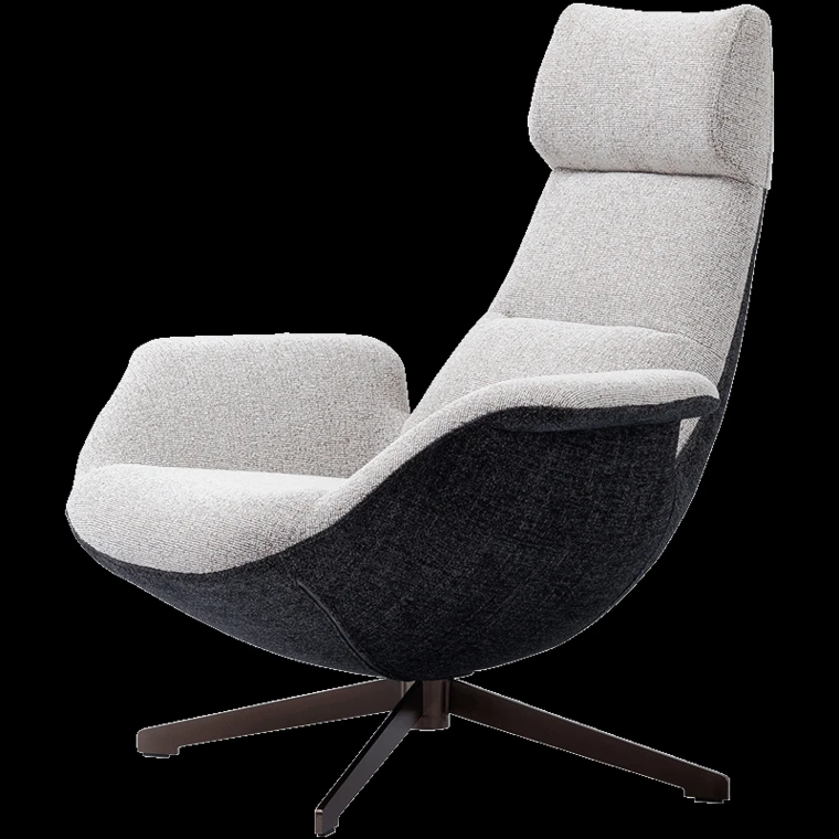 
Italy New Design Living Room Grey Velvet High Back Chair Luxury Comfortable Fabric Leisure Chair Modern Quality Recliner Chair 