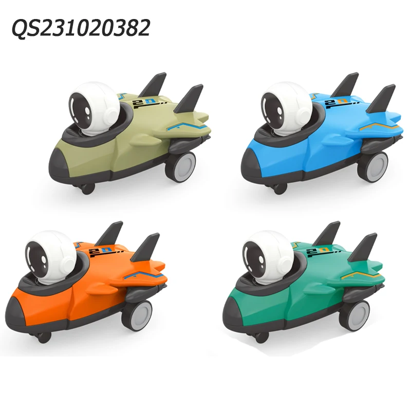 QS Wholesale Kids Mini Cartoon Cute Pull Back Car 3 Style Plastic Small Size Space Racing Vehicle Toys For Children Funny Gift
