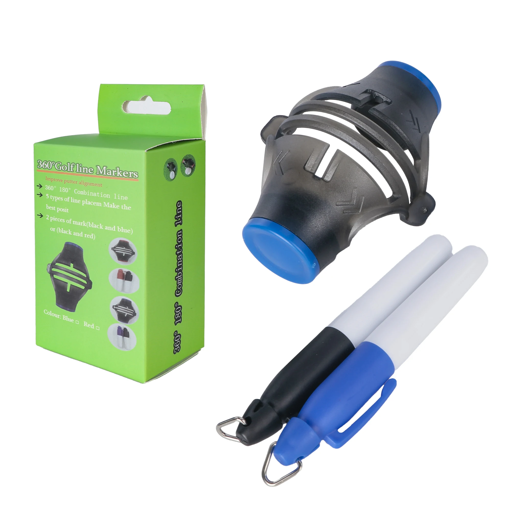 Factory Supply Plastic Golf Scribe Marker Golf Ball Mark Line Alignment Golf Ball Line Marker