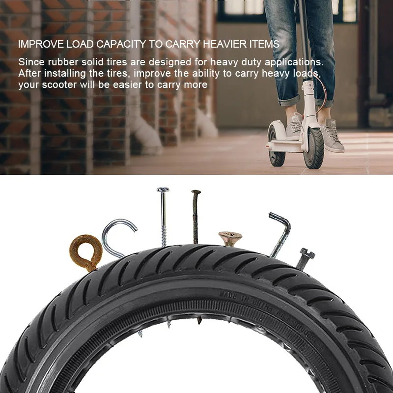 8 1/2 x 2 Inch Electric Scooter Accessories Rubber Airless Tires Replacement Xiaomi M365 / Pro scooter 8.5 Inch wheels Tyre
