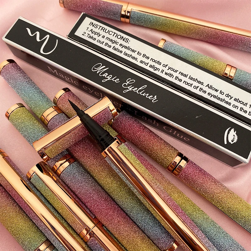 Wholesale Eyelashes eyeliner pencil custom logo adhesive lash glue pen and brown mini liquid waterproof lash eyeliner glue pen