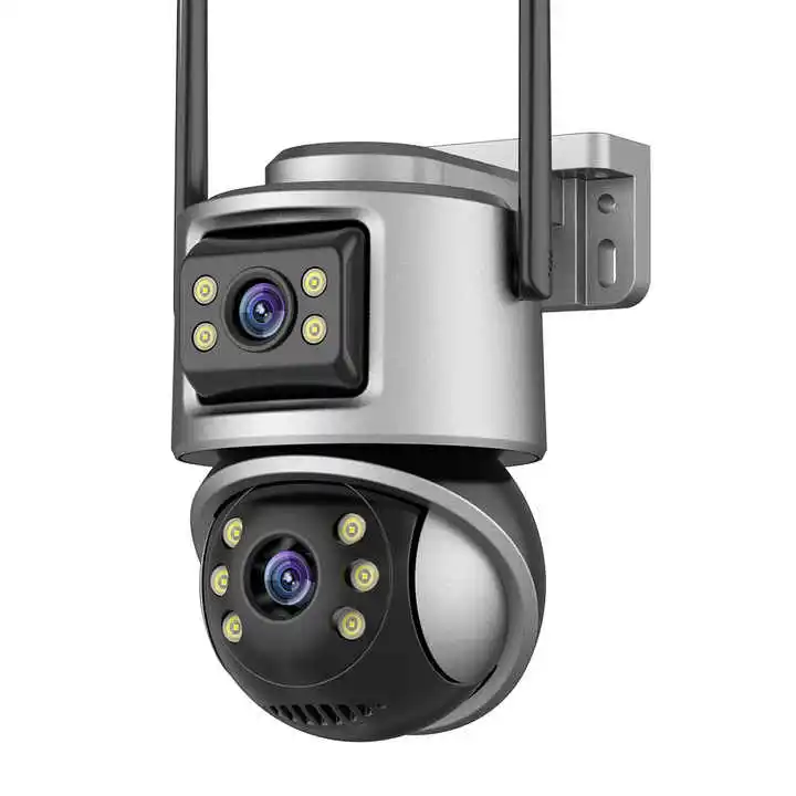 IP66 Водонепроницаемая наружная камера с двойным объективом 5x зум Обнаружение движения Поддерживает Icsee CCTV безопасность 9MP ptz купольные камеры