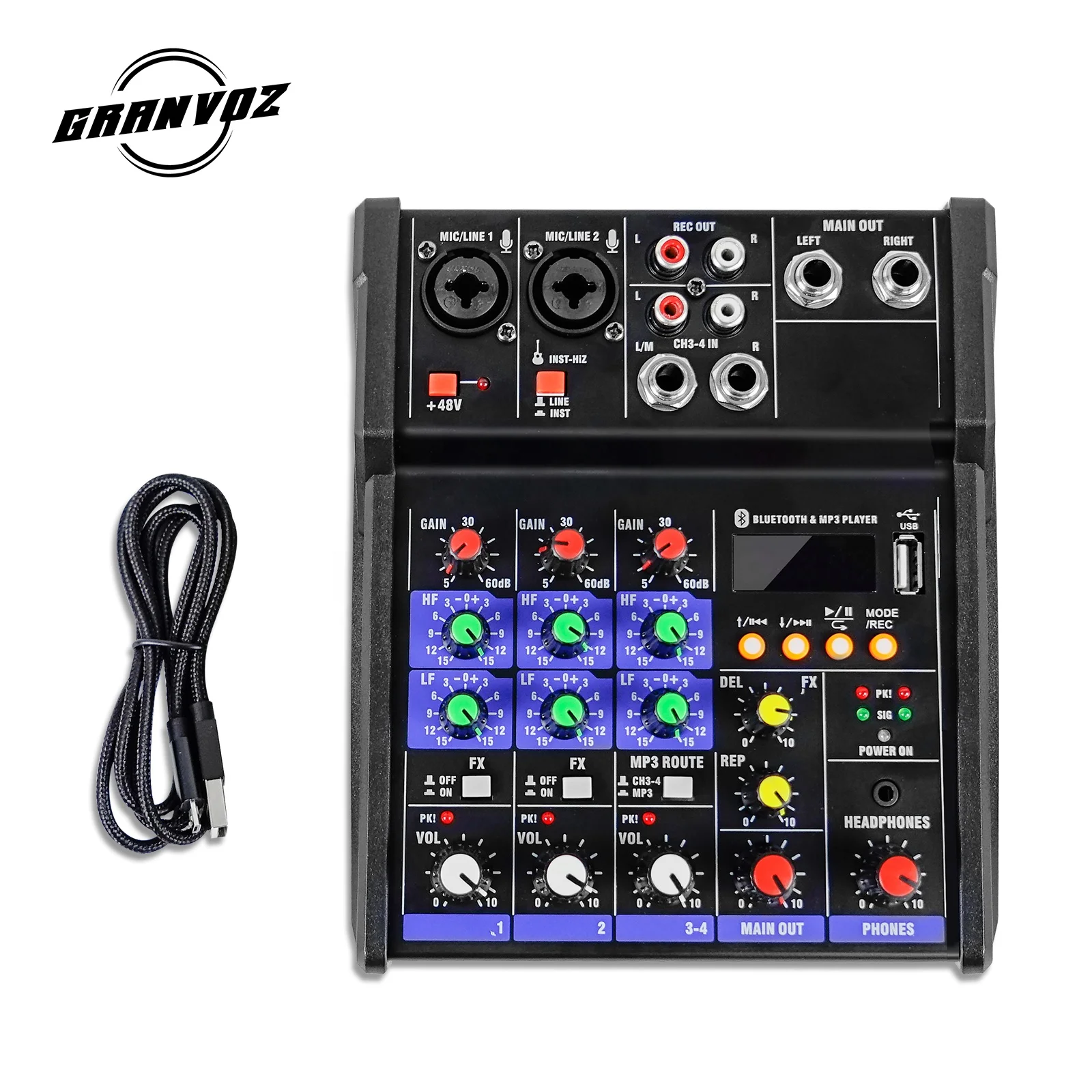 Новый Дизайн Чистый смеситель 4 канальный DVR с USB музыка dj микшер без усилителя
