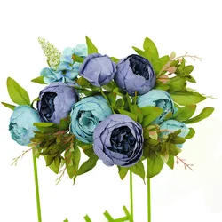 SMD026 6 head popular selling peony artificial silk flowers wholesale home decor wedding flower