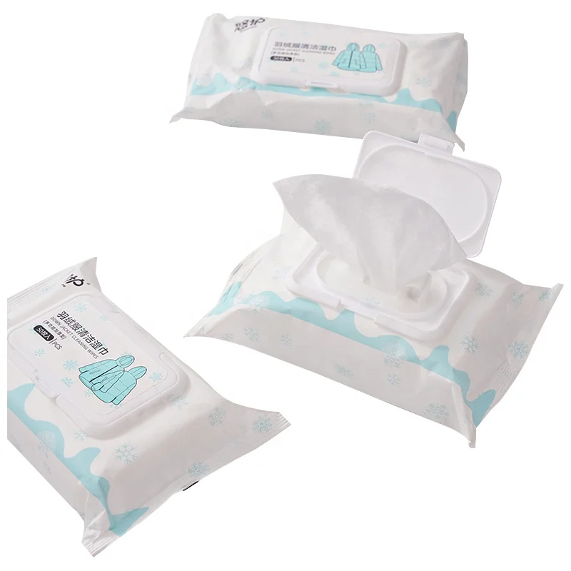 50Pcs/Bag Bleach Free Down Jacket Cleaning Wet Wipes