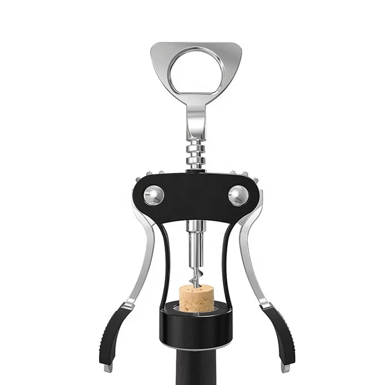 Professional zinc alloy premium wine beer bottle opener zinc alloy wing corkscrew