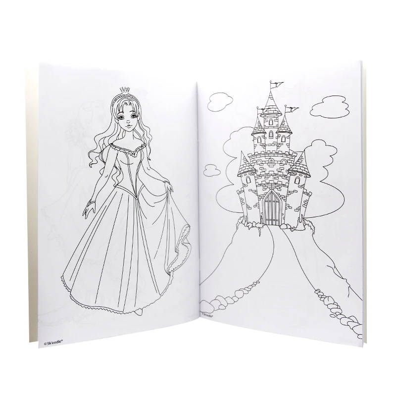 Professional Children Coloring Bulk  coloring  books Printing Service Custom Kids Cartoon Drawing Book With crayon/markers