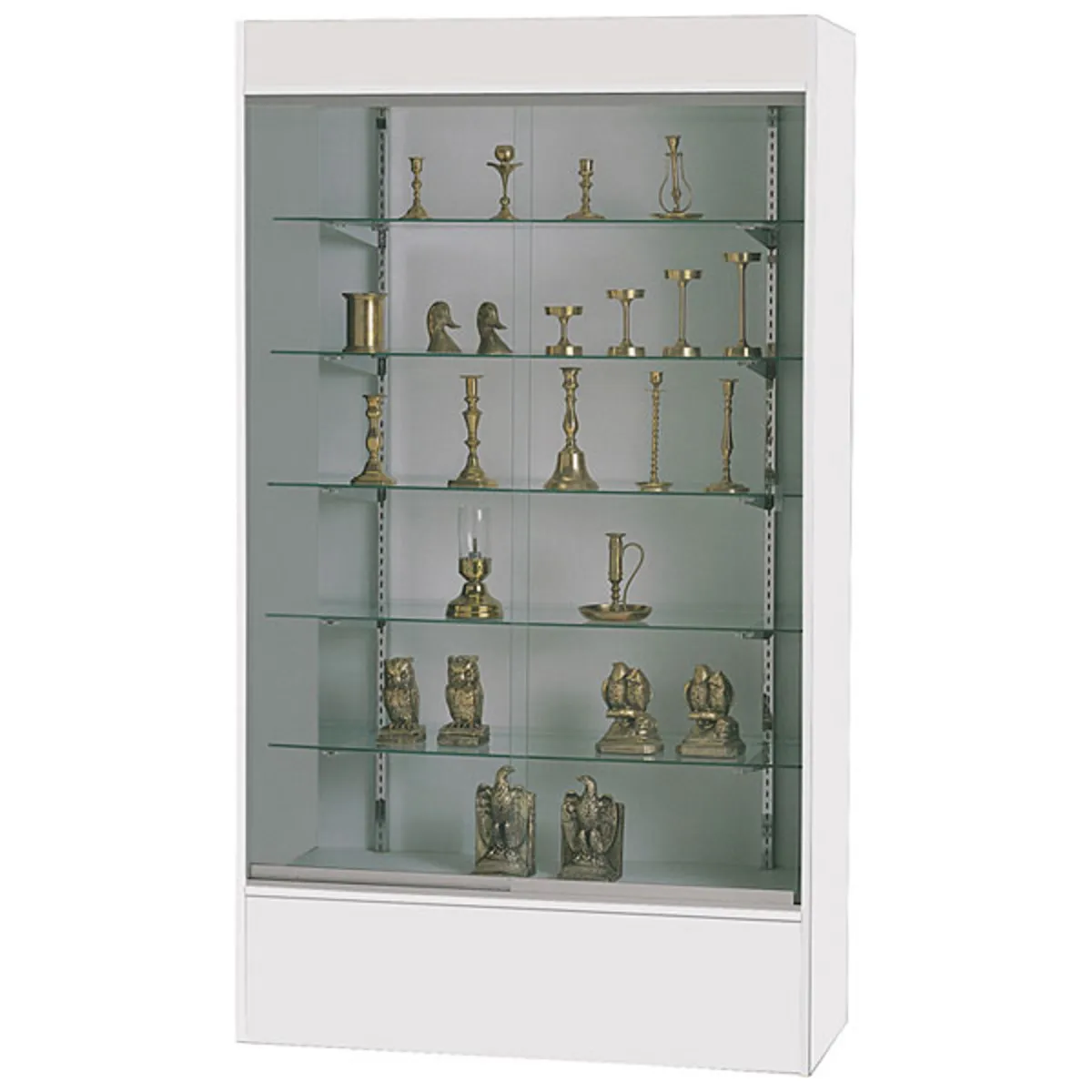 Wall Unit Display Black Display with Sliding Glass Doors and Adjustable Shelf