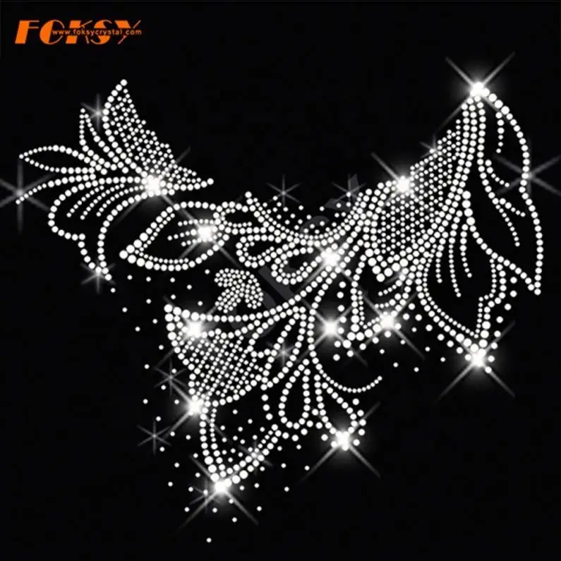 Clear Crystal Bouquet Flower Strass Iron On Rhinestone Transfer