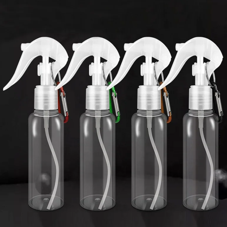 100ML/3.5OZ Plastic Fine Mist with Hook   Travel Size Mini Empty Trigger Sprayer Bottle Set with Keychain