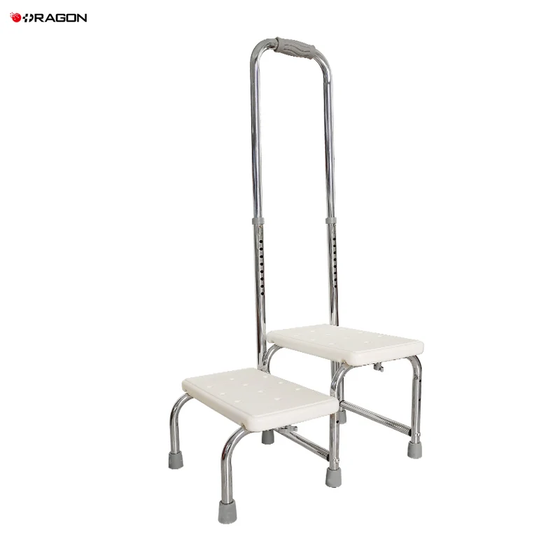 Handicap Holds up to 350lb Step Stool With Handle and Non-Skid Platform Heavy Duty 2 Steps Medical Foot Stool
