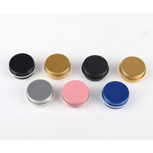 10g Silver Blue Gold Pink Screw Top Solid Perfume Tins Small Aluminium Jar Custom Printed Metal Lip Balm Tin Can
