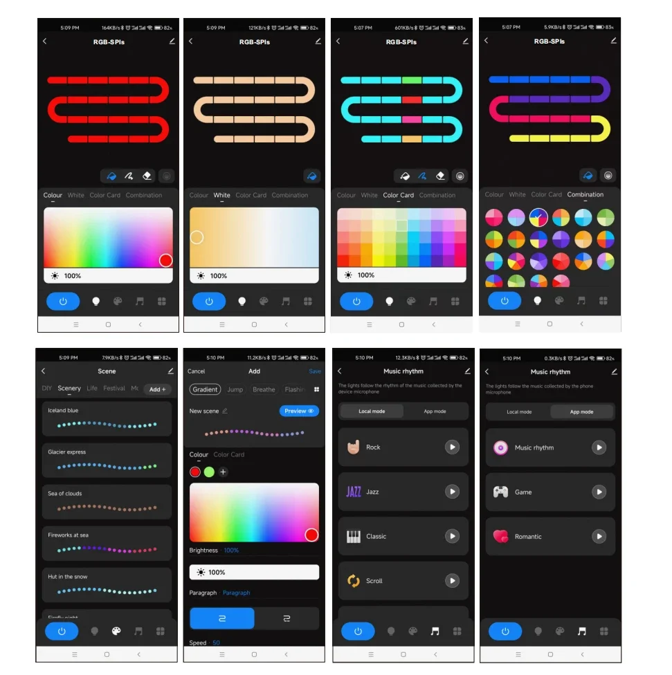 DC 5V 12V 24V Tuya Wifi RGB Pixel LED Controller For LED Strip SPI 1000 Pixel Music Sync RF2.4G APP Control Works with Alexa Eco