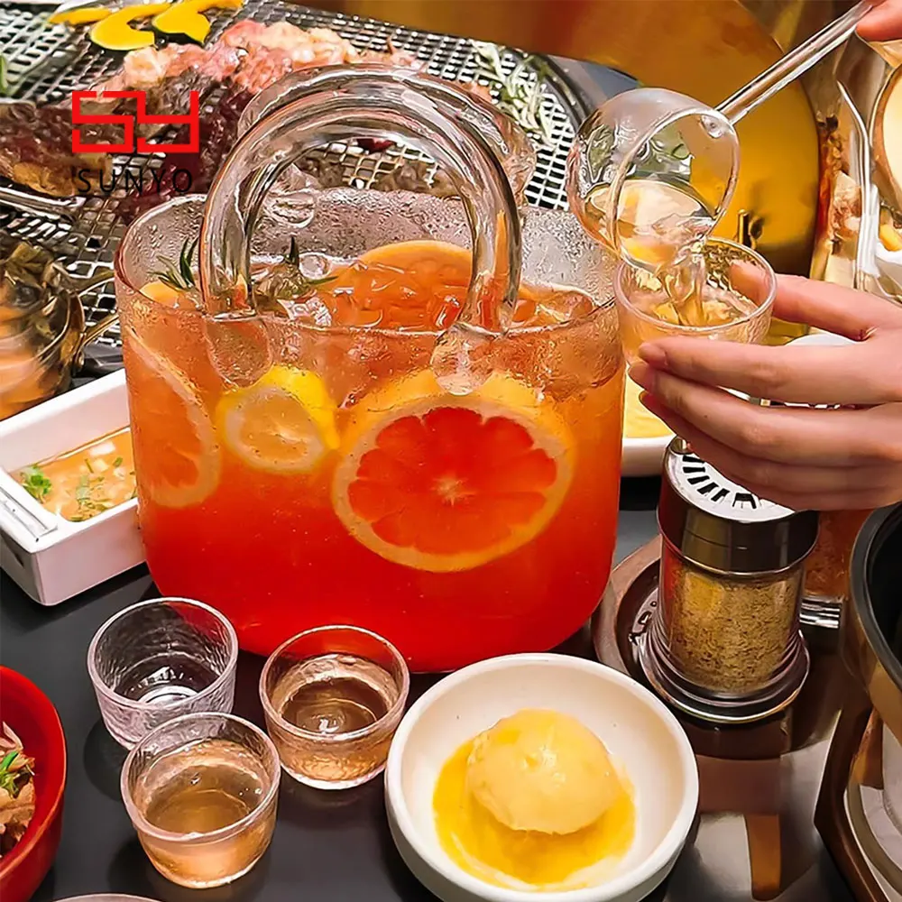 SUNYO Glass Purse Drinking Handbag Decanter Cocktail Glass Portable Glass Bag Elegant Bar Mixing Beaker for Party