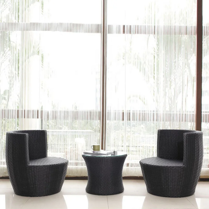 Hot sale Factory Direct Supply Egg Table Chair Sofa  Deep Seating rattan Furniture Outdoor 3 Pieces Conversation Bistro Sets