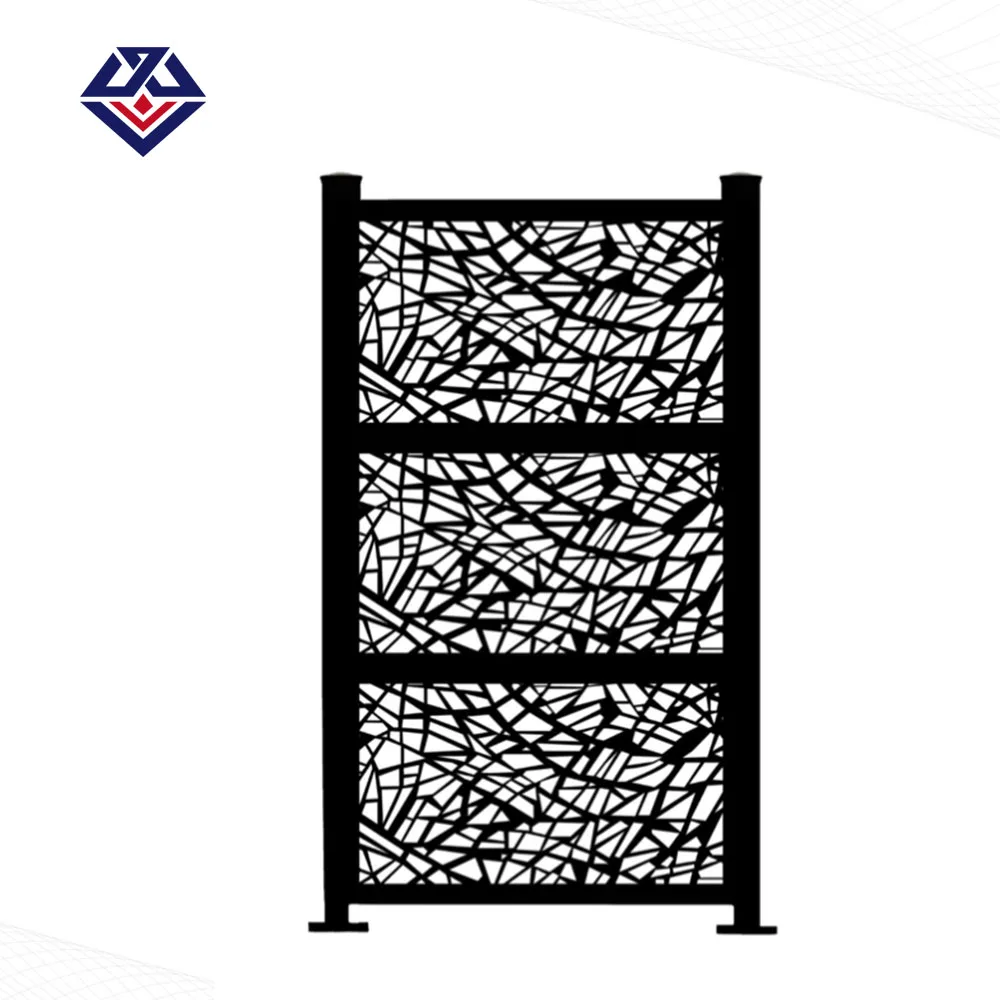 Aluminium Customized Newly Design Indoor Iron Art Pattern Laser Cut Freestand Wall Panel Perforated Metal Fence For Pool
