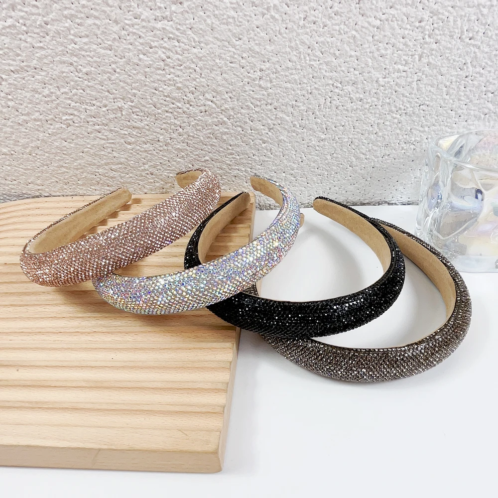 Premium sense full diamond headband simple all-in-one outside headband to increase the top of the skull hair clip