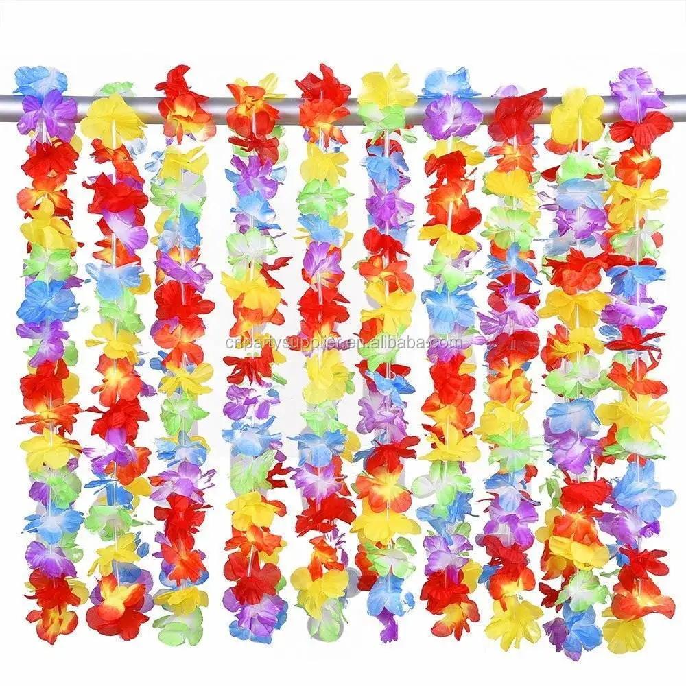 YYPD Wholesale High Quality Hawaiian Lei Flower Garland Promotional Decoration Hawaii Flower Necklace Lei