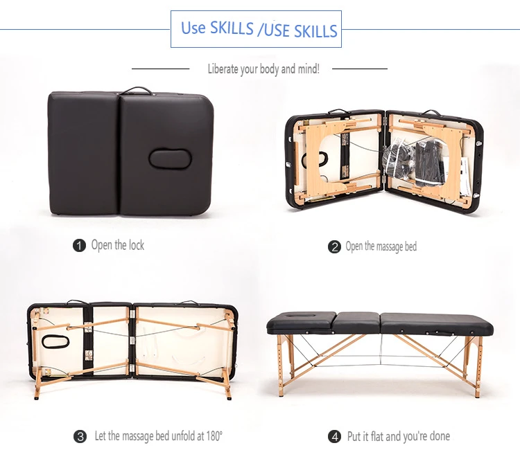 High Quality Portable massage bed Foldable Outpatient massage Table For beauty Salon Treatment Bed Spa beauty Tattoo bed