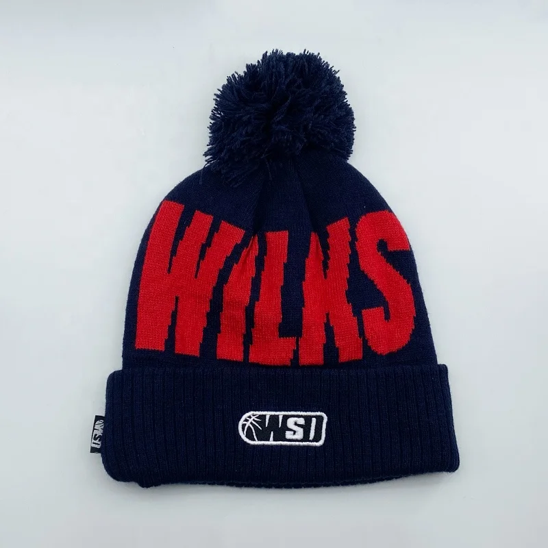 100% acrylic foldable letter designed custom knitted Canada Toque