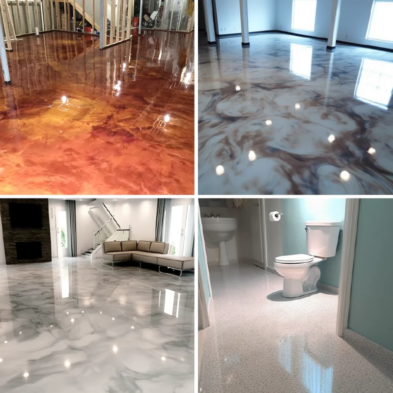 Polyaspartic floor paint Coatings brown waterproof floor paint Shower pool bedroom living room floors paint clear wear resistant