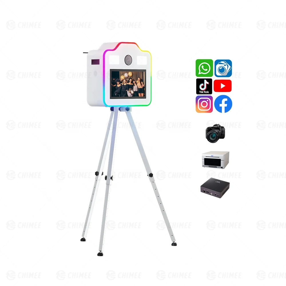party supplies machine photobooth 15.6 inch lcd touch screen digital selfie kiosk open air photo booth shell metal case