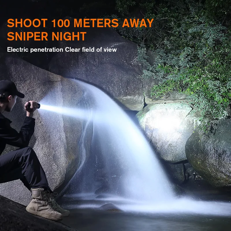 15W EDC Bright Led Flashlight MI80 with AC charger 18650 Battery 1100lmTorch Camping Fishing Lantern  Outdoor FlashLight